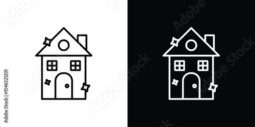 Clean house icon in black. flat graphic vector icon