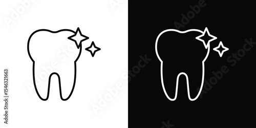 Clean teeth icon in black. flat graphic vector icon