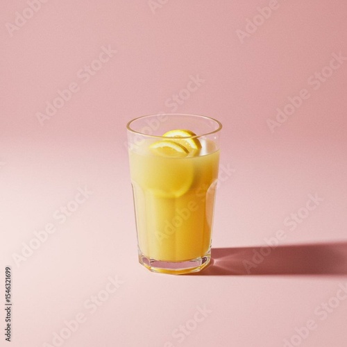 Wallpaper Mural Glass of lemonade with lemon slices on pink background High resolution image 1024x1024 pixels Torontodigital.ca
