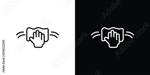 Cleaning cloth icon in black. flat graphic vector icon