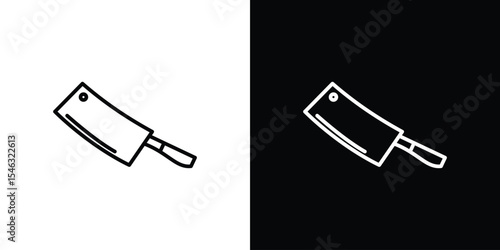 Cleaver for meat icon in black. flat graphic vector icon