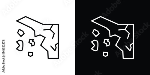 Cliff icon in black. flat graphic vector icon