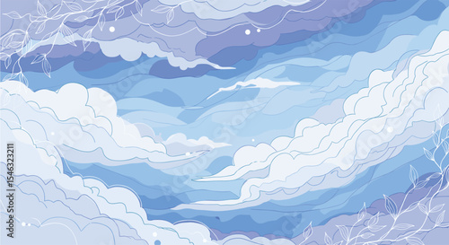 A Serene Vista of Skies with Clouds and Light Dappled Upon the Soft Surface