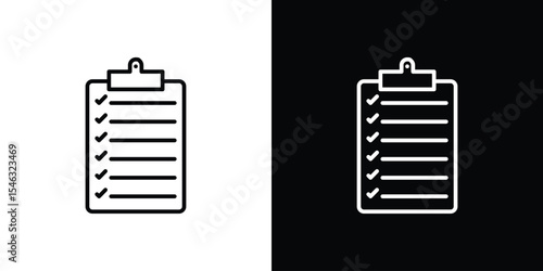 Clipboard icon in black. flat graphic vector icon
