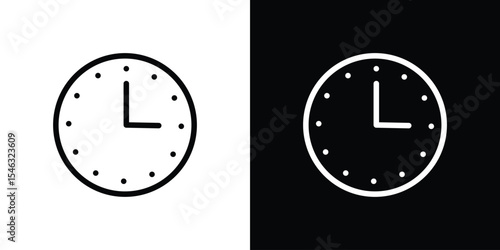 Clock icon in black. flat graphic vector icon