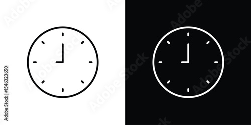 Clock icon in black. flat graphic vector icon