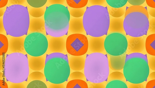 Seamless geometric pattern featuring softly rounded shapes, ideal for wallpaper or fabric design,  pastel,  curves