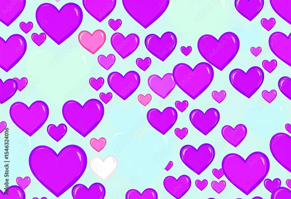 Seamless purple heart pattern, perfect for Valentine's Day backgrounds, sweet, pretty Seamless purple heart pattern, perfect for Valentine's Day backgrounds, sweet, pretty