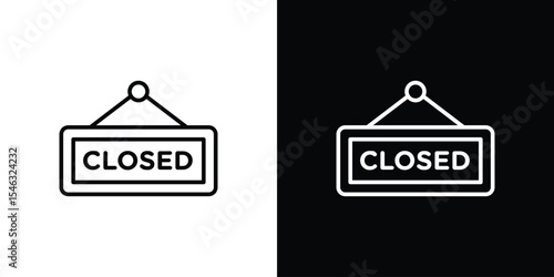 Closed sign icon in black. flat graphic vector icon