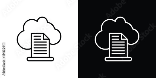 Cloud computing icon in black. flat graphic vector icon