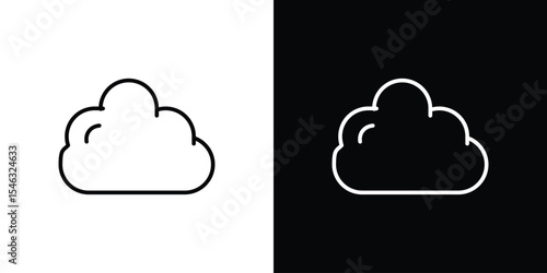 Cloud icon in black. flat graphic vector icon