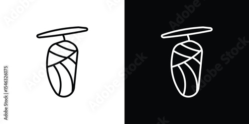 Cocoon icon in black. flat graphic vector icon