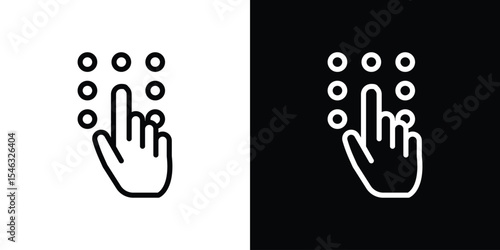 Code lock icon in black. flat graphic vector icon