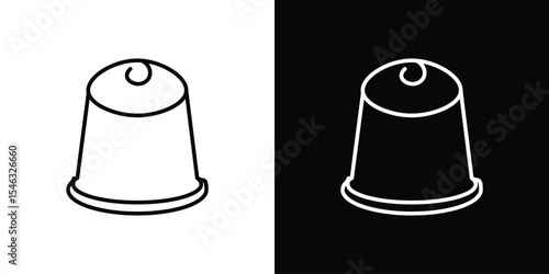 Coffee capsule icon in black. flat graphic vector icon