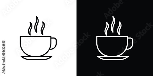 Coffee icon in black. flat graphic vector icon
