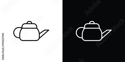 Coffee pot icon in black. flat graphic vector icon