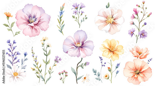 Wallpaper Mural watercolor flowers background Torontodigital.ca
