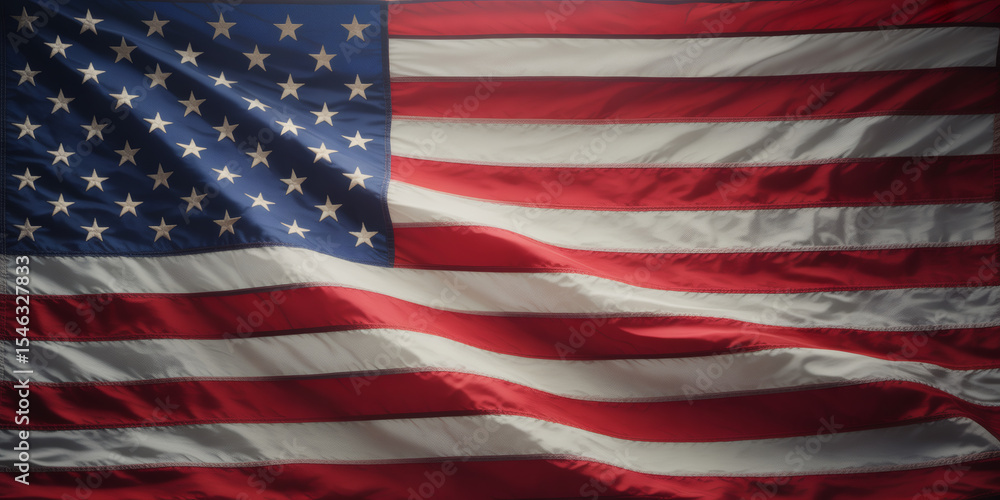Obraz premium Dramatic Waving American Flag, Embodying National Pride and History