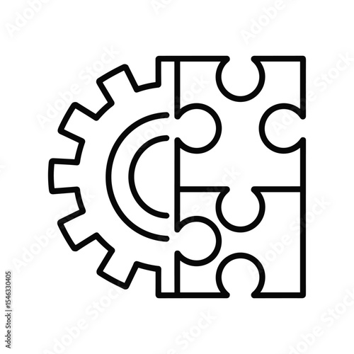 Gear and puzzle piece integration solution concept