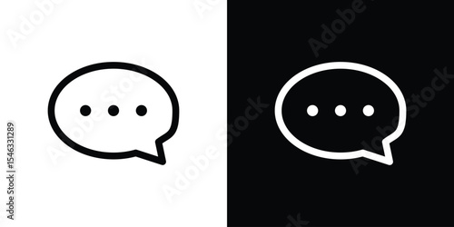Comment icon in black. flat graphic vector icon