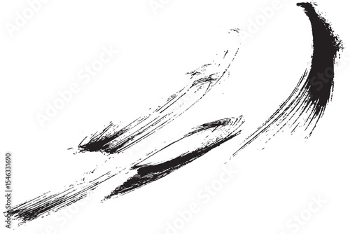 Dynamic Black Ink Brushstrokes and Swipes