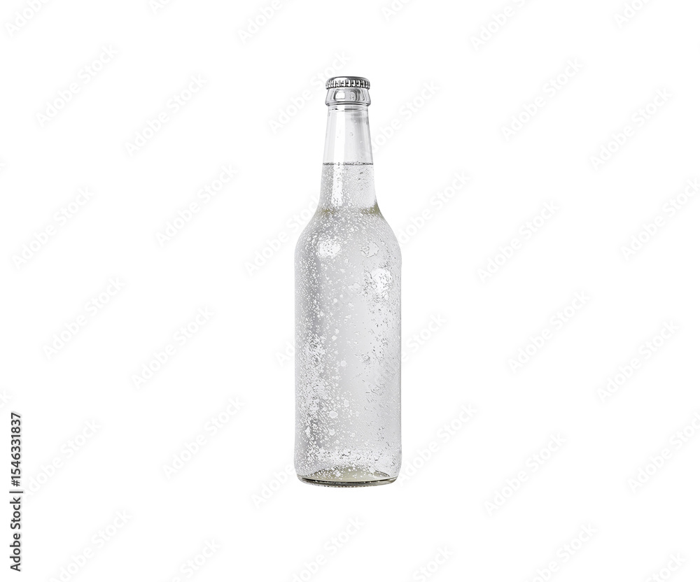 Icy Beverage Bottle with Frost and Snow Trails, A Refreshing Winter Still Life Displaying Chilled Elegance Icy Beverage Bottle with Frost and Snow Trails, A Refreshing Winter Still Life Displaying Chilled Elegance