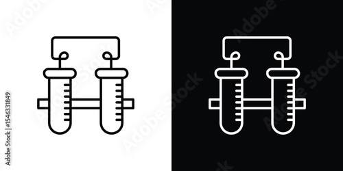 Communicating vessels icon in black. flat graphic vector icon