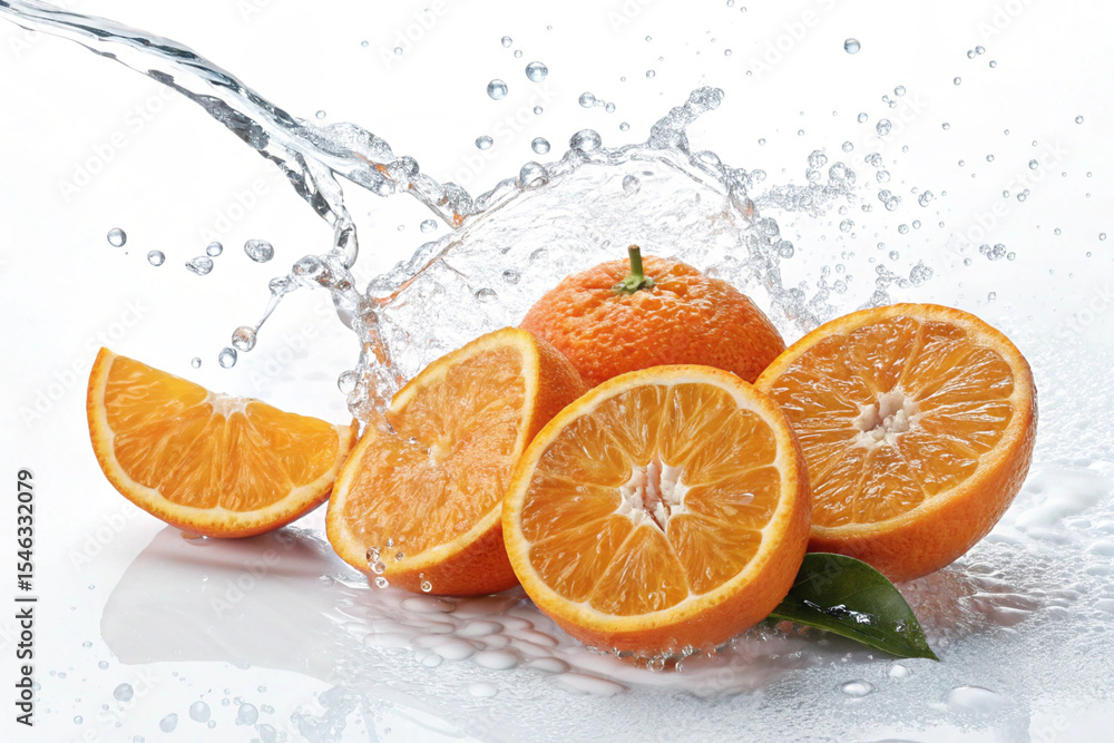 Juicy Oranges Splashing in Water: Vibrant Citrus Photography Juicy Oranges Splashing in Water: Vibrant Citrus Photography