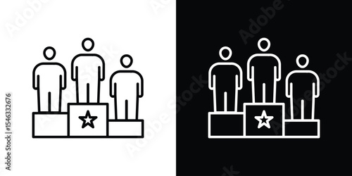 Competitors icon in black. flat graphic vector icon