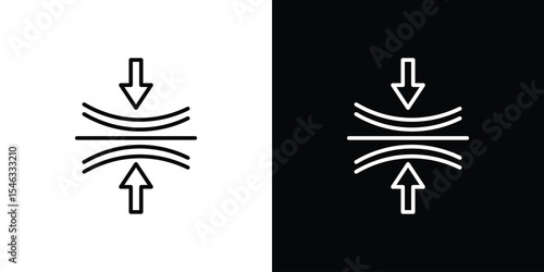 Compress icon in black. flat graphic vector icon