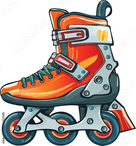Rollerblades Vector Illustration Isolated on Transparent Background