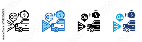 Check Engine icon Multi Style Vector Illustration 