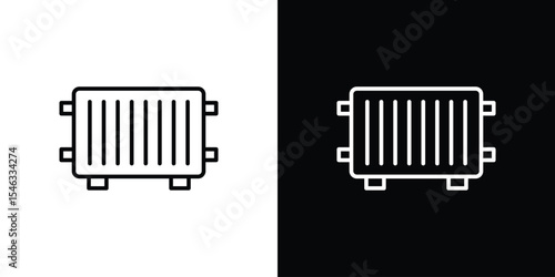 Conditioner heater icon in black. flat graphic vector icon