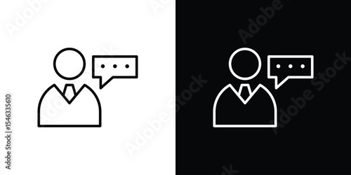 Consulting icon in black. flat graphic vector icon