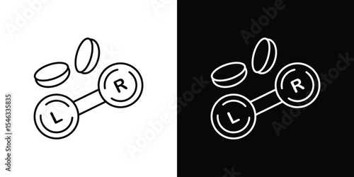 Contact lens icon in black. flat graphic vector icon