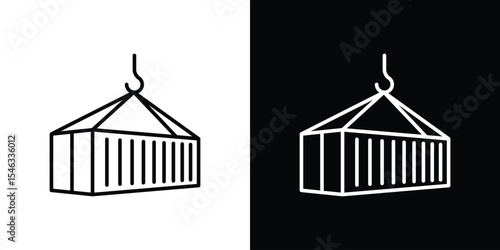 Container icon in black. flat graphic vector icon
