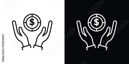 Contribution icon in black. flat graphic vector icon