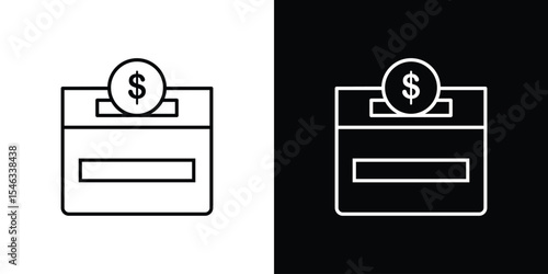 Contribution icon in black. flat graphic vector icon