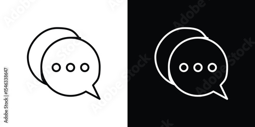 Conversation icon in black. flat graphic vector icon