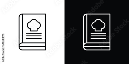 Cookbook icon in black. flat graphic vector icon