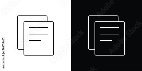 Copy icon in black. flat graphic vector icon