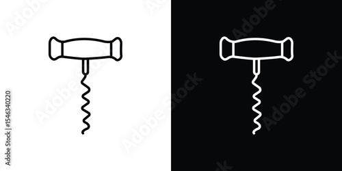 Corkscrew icon in black. flat graphic vector icon