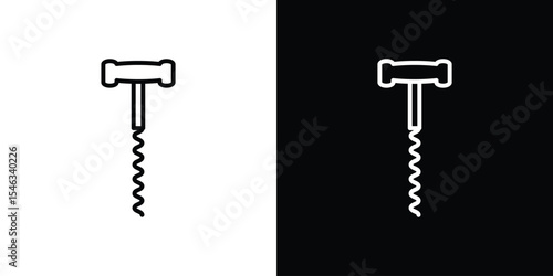 Corkscrew icon in black. flat graphic vector icon