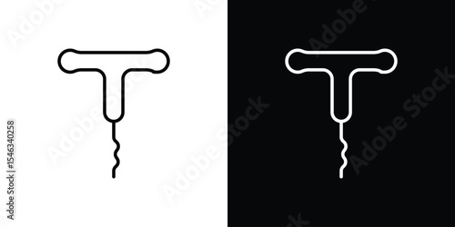 Corkscrew icon in black. flat graphic vector icon
