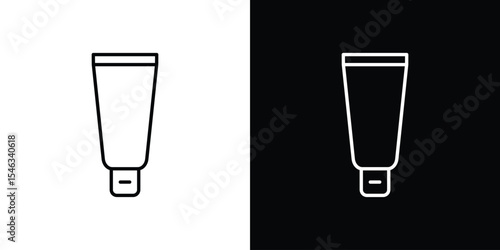 Cosmetic tube icon in black. flat graphic vector icon