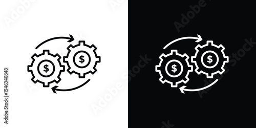 Costs optimization icon in black. flat graphic vector icon
