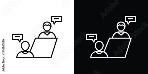 Counselling icon in black. flat graphic vector icon
