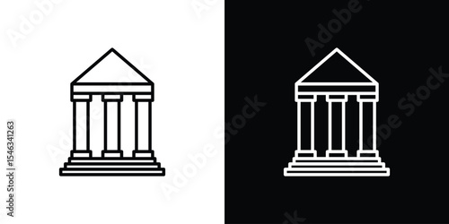 Courthouse icon in black. flat graphic vector icon