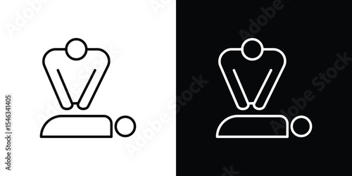 CPR icon in black. flat graphic vector icon