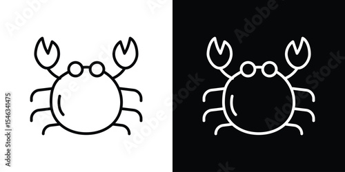 Crab icon in black. flat graphic vector icon